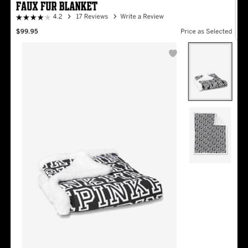 Pink faux fur blanket